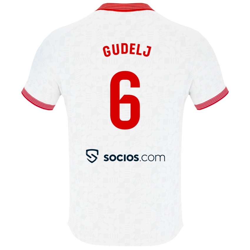 Női Nemanja Gudelj #6 Fehér Hazai Jersey 2023/24 Mez Póló Ing