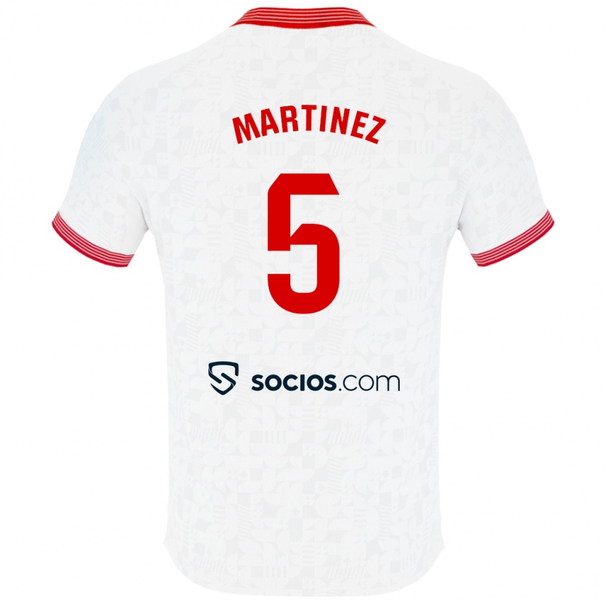 Női Sergio Martínez #5 Fehér Hazai Jersey 2023/24 Mez Póló Ing