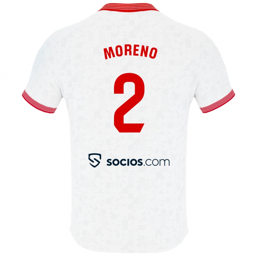 Női Jorge Moreno #2 Fehér Hazai Jersey 2023/24 Mez Póló Ing