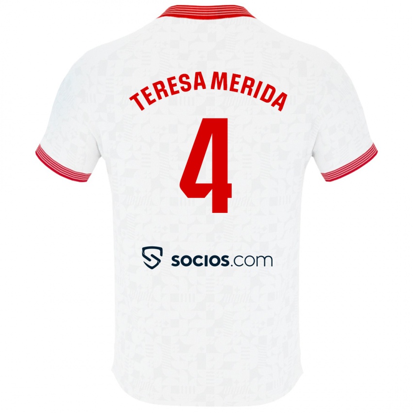 Női Teresa Merida #4 Fehér Hazai Jersey 2023/24 Mez Póló Ing