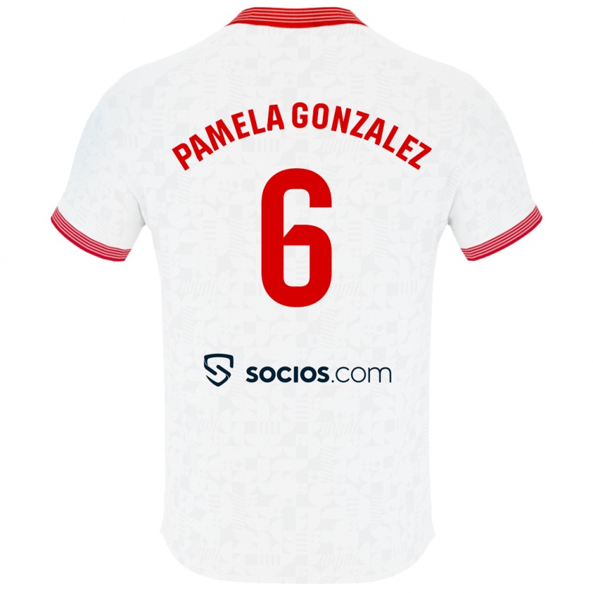 Női Cinthia Pamela González Medina #6 Fehér Hazai Jersey 2023/24 Mez Póló Ing