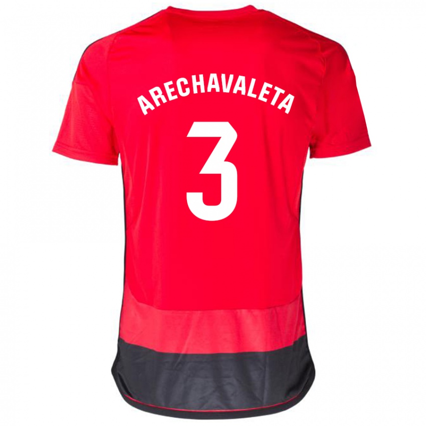 Női Jorge Arechavaleta #3 Piros Fekete Hazai Jersey 2023/24 Mez Póló Ing