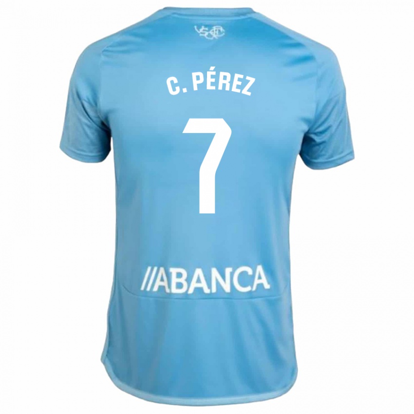 Női Carles Perez #7 Kék Hazai Jersey 2023/24 Mez Póló Ing