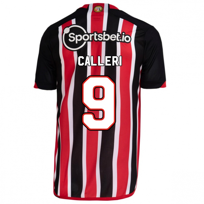 Női Jonathan Calleri #9 Kék Piros Idegenbeli Jersey 2023/24 Mez Póló Ing