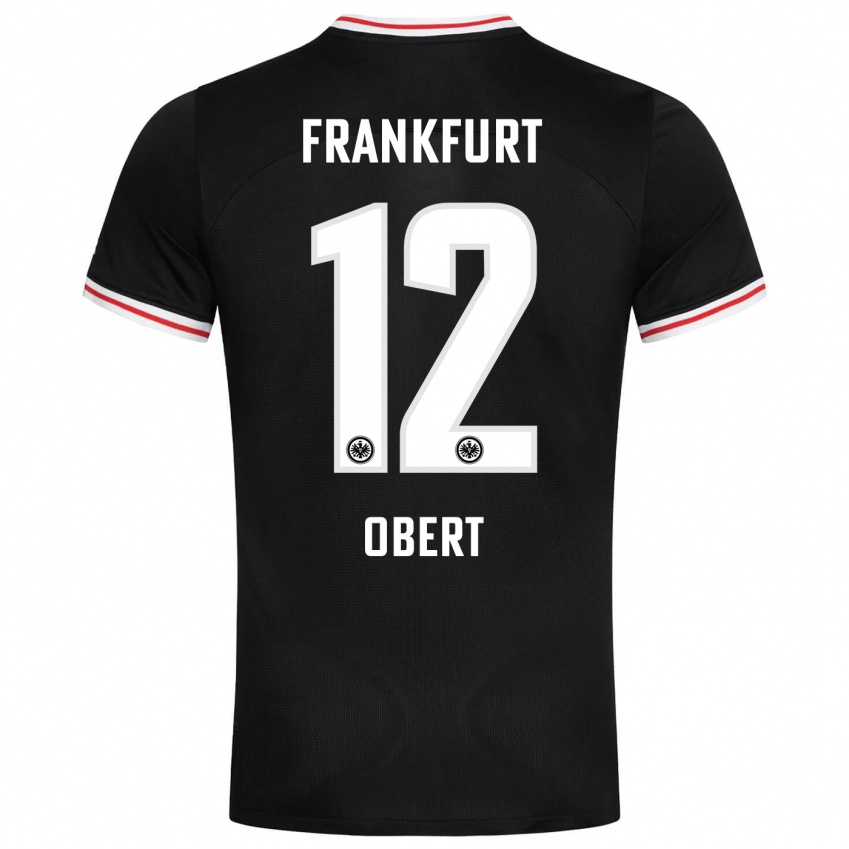 Női Yuriy Obert #12 Fekete Idegenbeli Jersey 2023/24 Mez Póló Ing