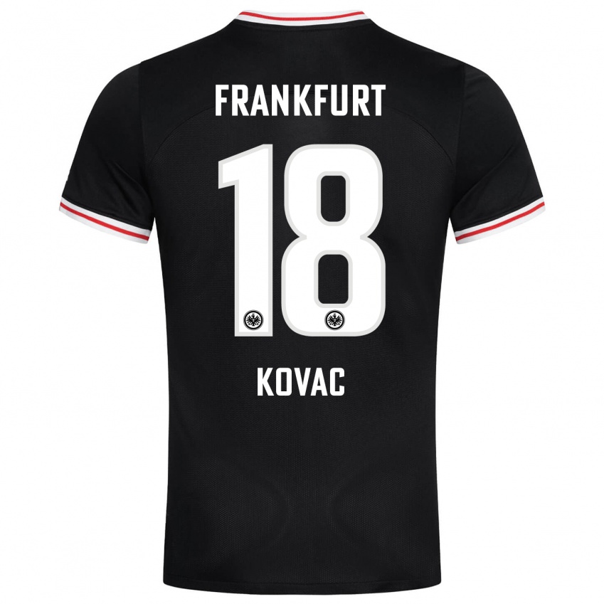 Női Niko Kovac #18 Fekete Idegenbeli Jersey 2023/24 Mez Póló Ing