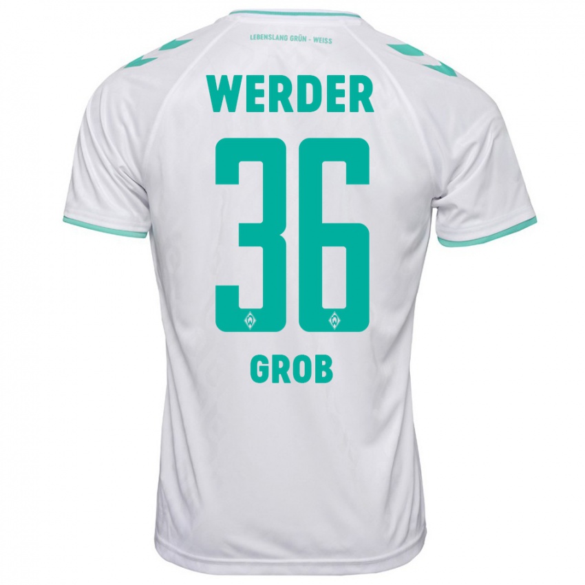 Női Christian Groß #36 Fehér Idegenbeli Jersey 2023/24 Mez Póló Ing