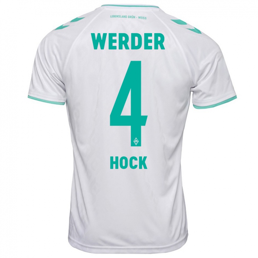 Női Alexander Höck #4 Fehér Idegenbeli Jersey 2023/24 Mez Póló Ing