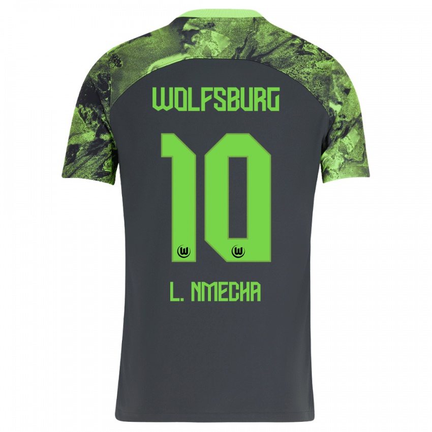 Női Lukas Nmecha #10 Sötétszürke Idegenbeli Jersey 2023/24 Mez Póló Ing