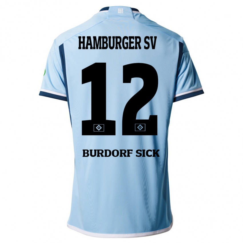 Női Emma Burdorf-Sick #12 Kék Idegenbeli Jersey 2023/24 Mez Póló Ing