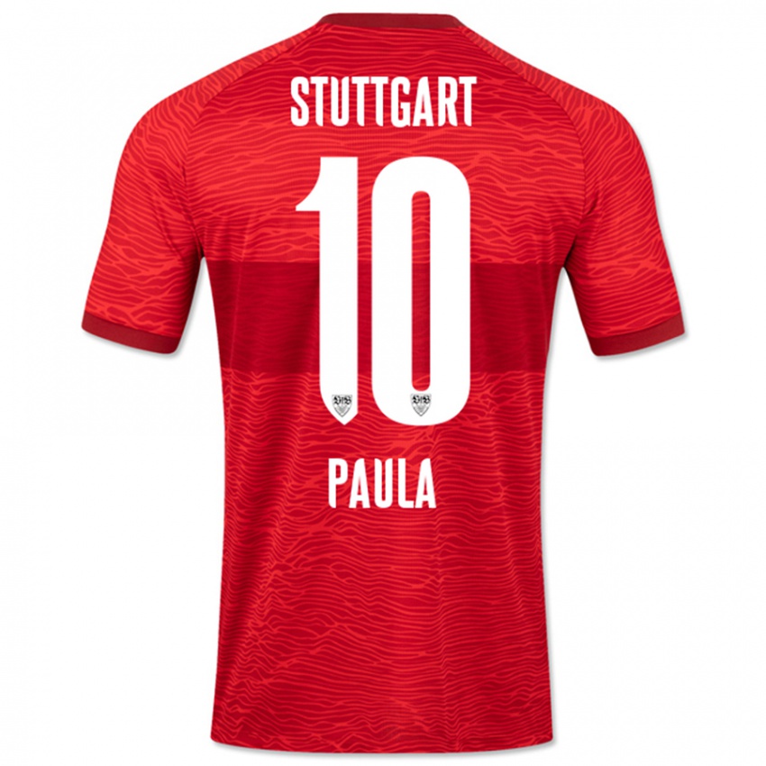 Női Raul Paula #10 Piros Idegenbeli Jersey 2023/24 Mez Póló Ing