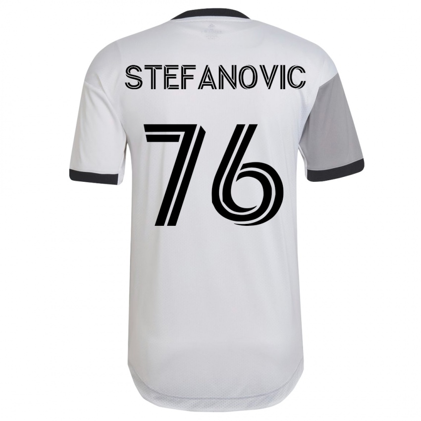 Női Lazar Stefanovic #76 Fehér Idegenbeli Jersey 2023/24 Mez Póló Ing