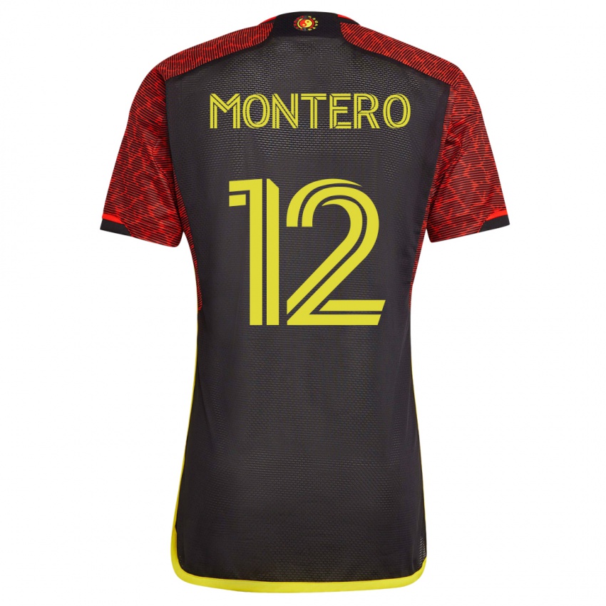 Női Fredy Montero #12 Narancs Idegenbeli Jersey 2023/24 Mez Póló Ing