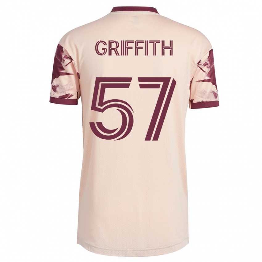 Női Víctor Griffith #57 Piszkosfehér Idegenbeli Jersey 2023/24 Mez Póló Ing