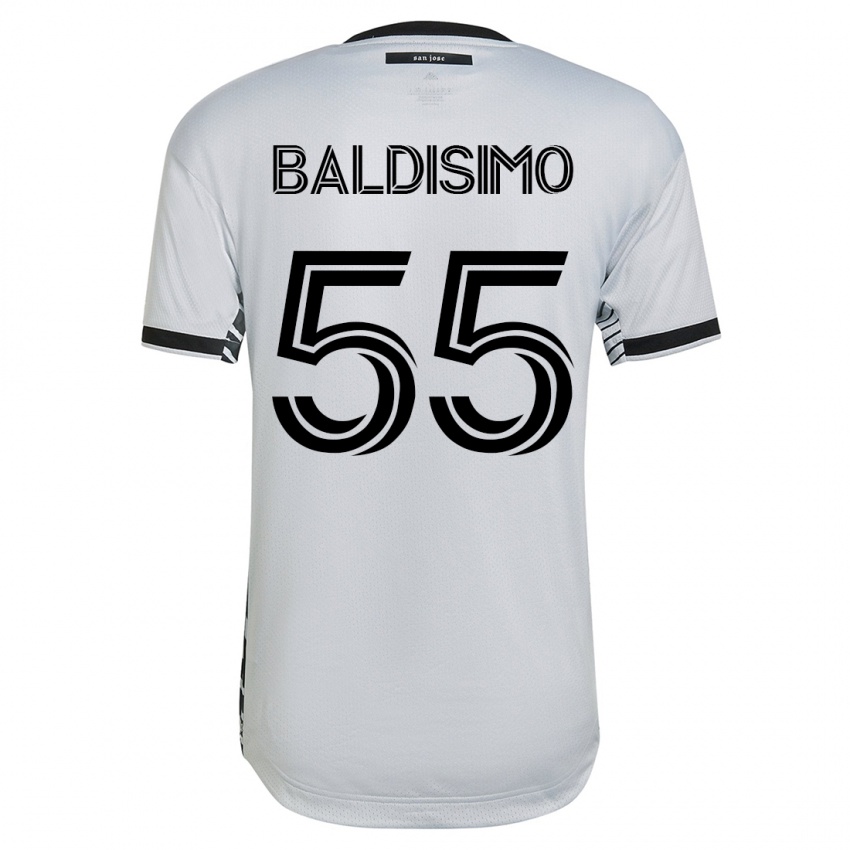 Női Michael Baldisimo #55 Fehér Idegenbeli Jersey 2023/24 Mez Póló Ing