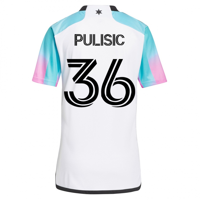 Női Will Pulisic #36 Fehér Idegenbeli Jersey 2023/24 Mez Póló Ing