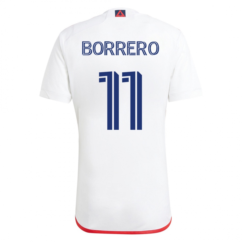 Női Dylan Borrero #11 Fehér Piros Idegenbeli Jersey 2023/24 Mez Póló Ing