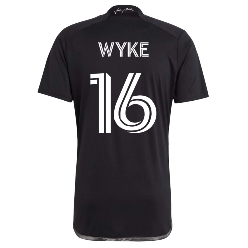 Női Laurence Wyke #16 Fekete Idegenbeli Jersey 2023/24 Mez Póló Ing