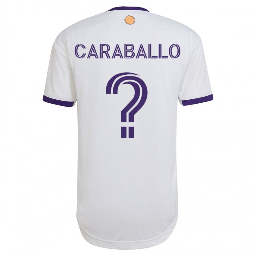 Női Gustavo Caraballo #0 Fehér Idegenbeli Jersey 2023/24 Mez Póló Ing