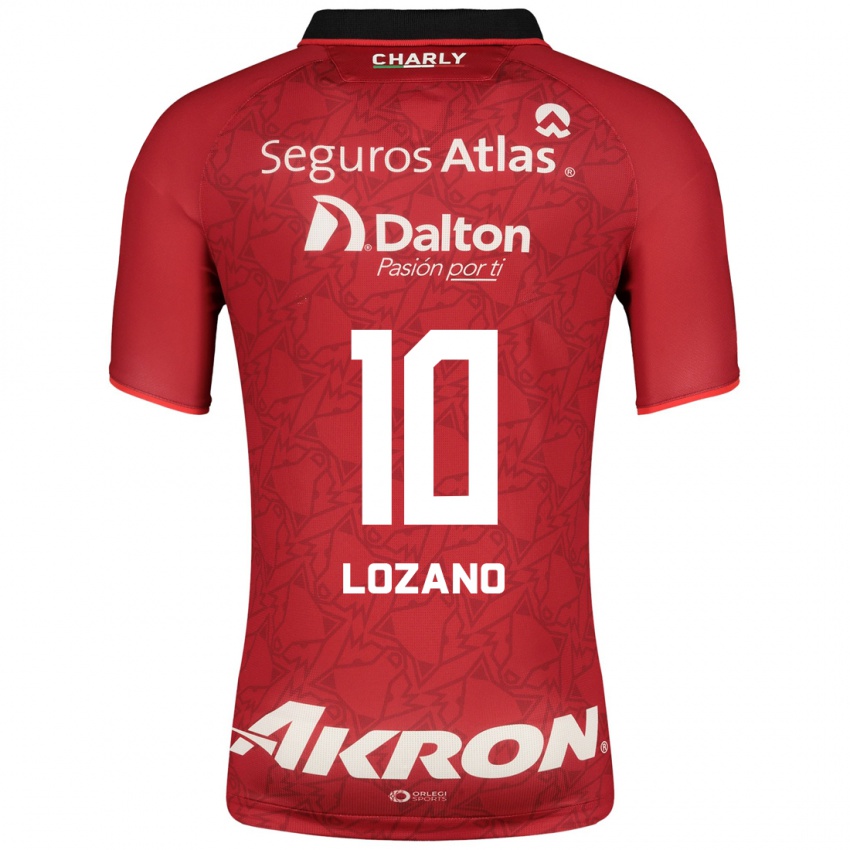 Női Brian Lozano #10 Piros Idegenbeli Jersey 2023/24 Mez Póló Ing