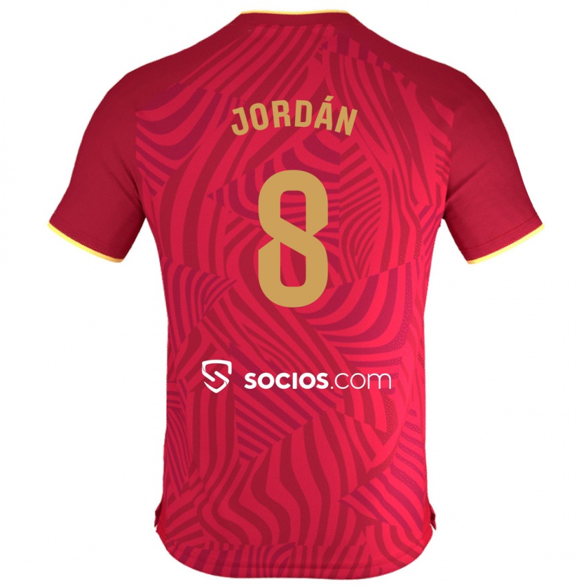 Női Joan Jordán #8 Piros Idegenbeli Jersey 2023/24 Mez Póló Ing