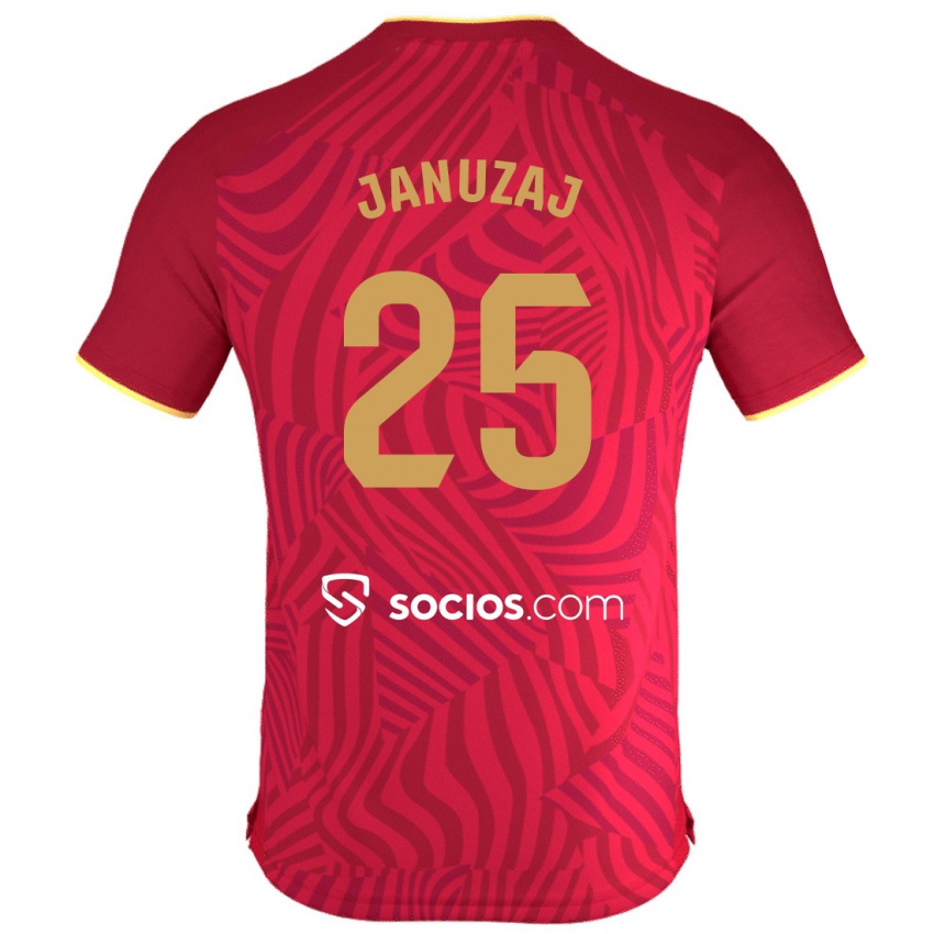 Női Adnan Januzaj #25 Piros Idegenbeli Jersey 2023/24 Mez Póló Ing