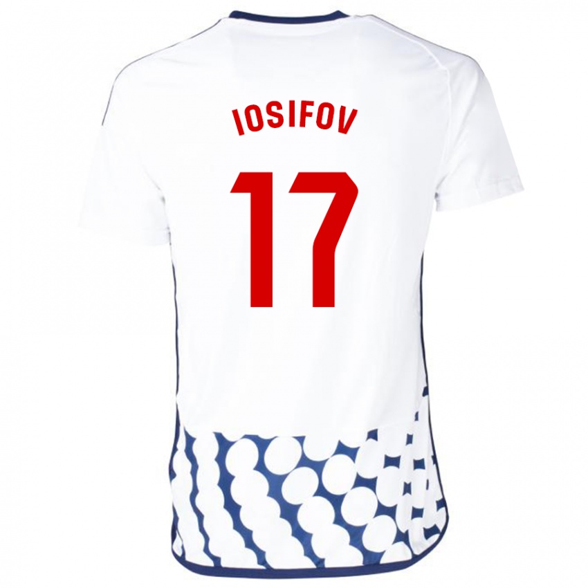 Női Nikita Iosifov #17 Fehér Idegenbeli Jersey 2023/24 Mez Póló Ing