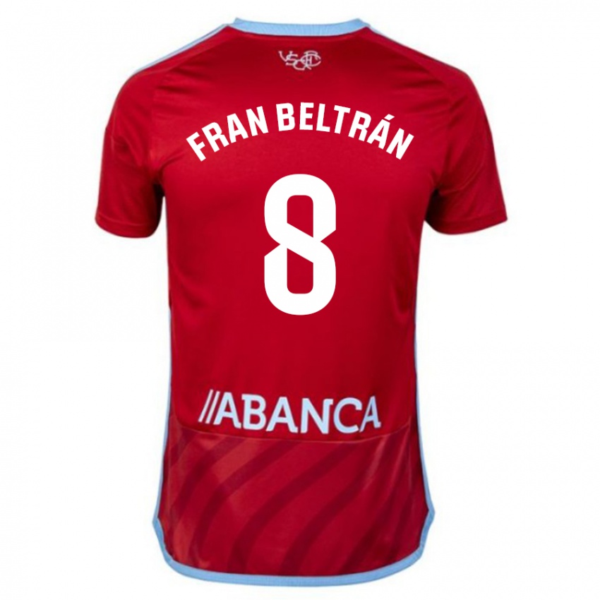 Női Fran Beltran #8 Piros Idegenbeli Jersey 2023/24 Mez Póló Ing