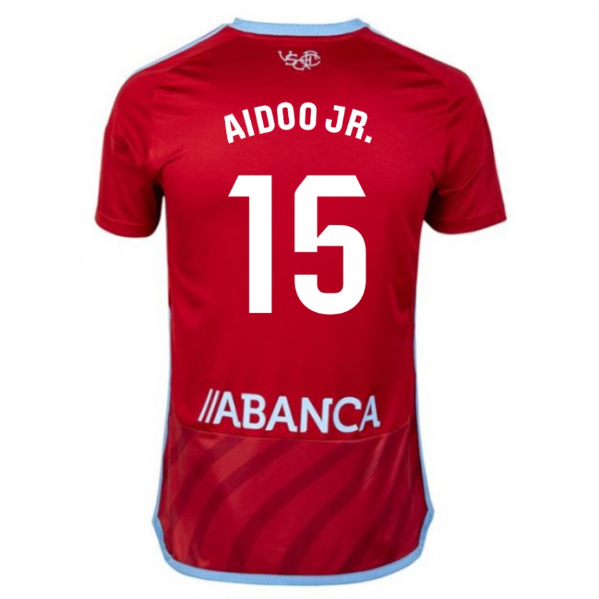 Női Joseph Aidoo #15 Piros Idegenbeli Jersey 2023/24 Mez Póló Ing