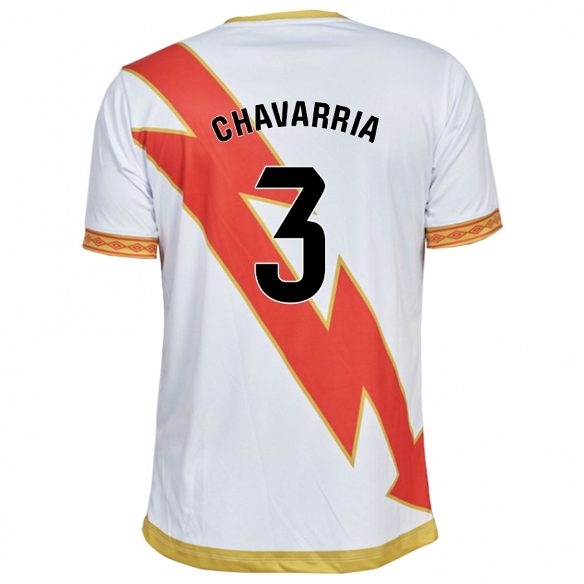 Gyermek Pep Chavarría #3 Fehér Hazai Jersey 2023/24 Mez Póló Ing