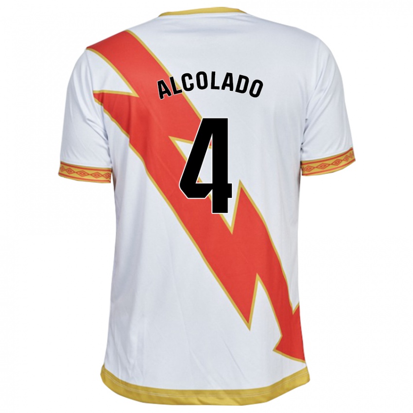 Gyermek Jaime Alcolado #4 Fehér Hazai Jersey 2023/24 Mez Póló Ing