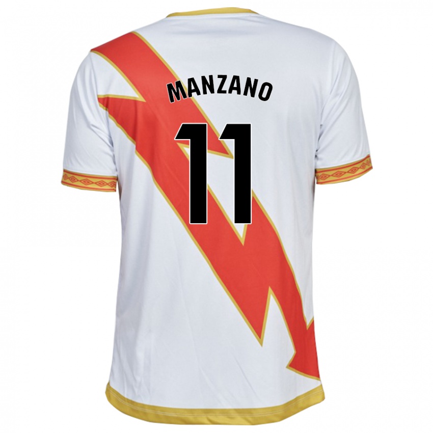 Gyermek Sergio Manzano #11 Fehér Hazai Jersey 2023/24 Mez Póló Ing