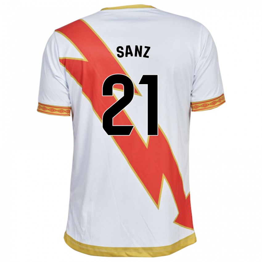 Gyermek Luismi Sanz #21 Fehér Hazai Jersey 2023/24 Mez Póló Ing