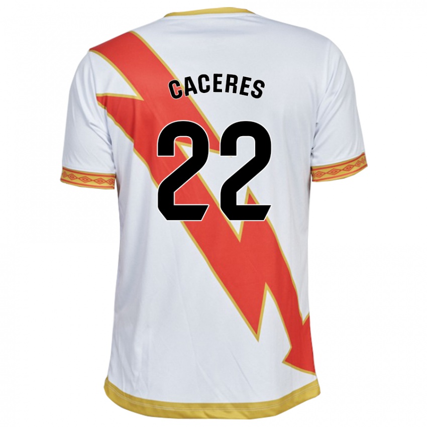 Gyermek Daniel Cáceres #22 Fehér Hazai Jersey 2023/24 Mez Póló Ing