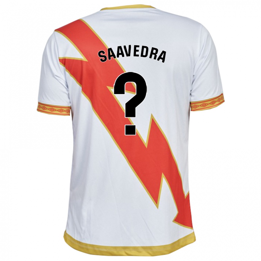 Gyermek David Saavedra #0 Fehér Hazai Jersey 2023/24 Mez Póló Ing