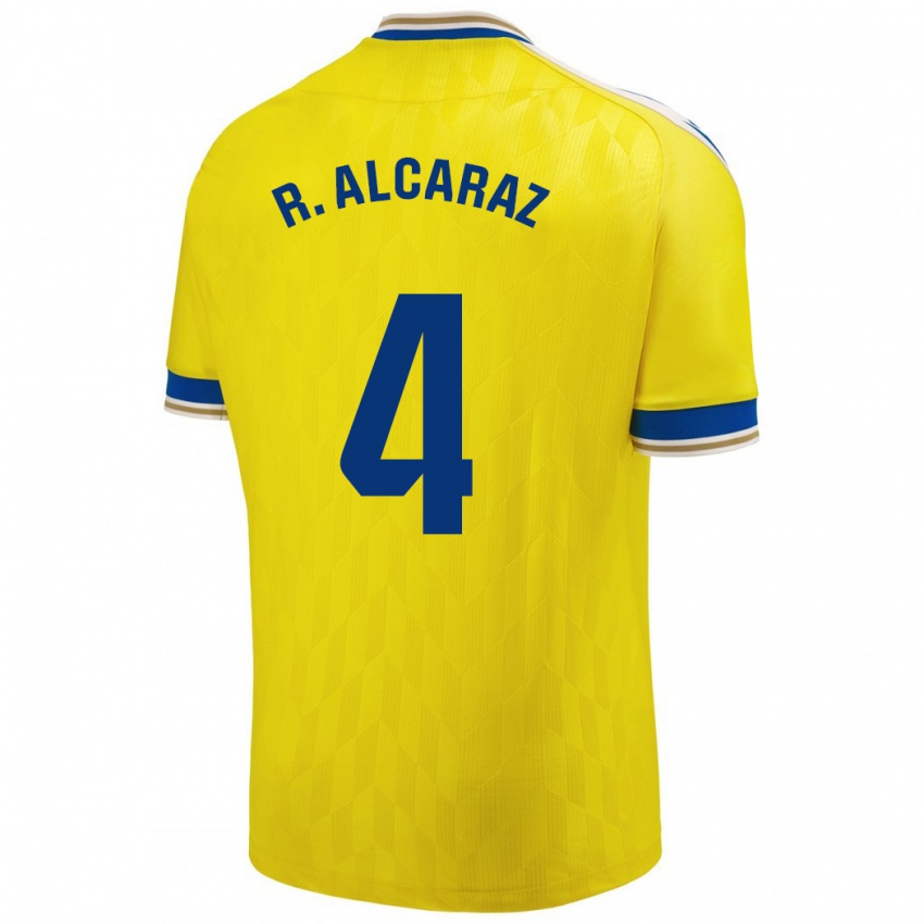 Gyermek Rubén Alcaraz #4 Sárga Hazai Jersey 2023/24 Mez Póló Ing