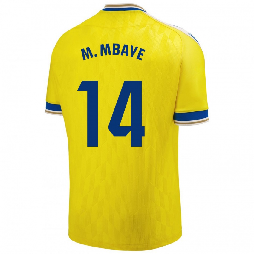 Gyermek Momo Mbaye #14 Sárga Hazai Jersey 2023/24 Mez Póló Ing