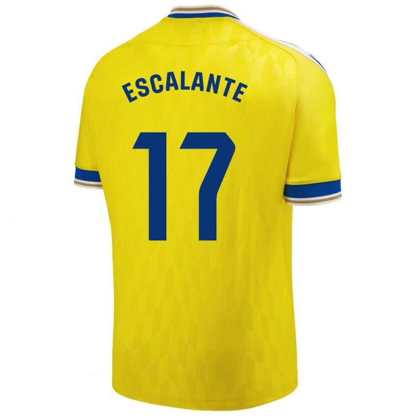 Gyermek Gonzalo Escalante #17 Sárga Hazai Jersey 2023/24 Mez Póló Ing