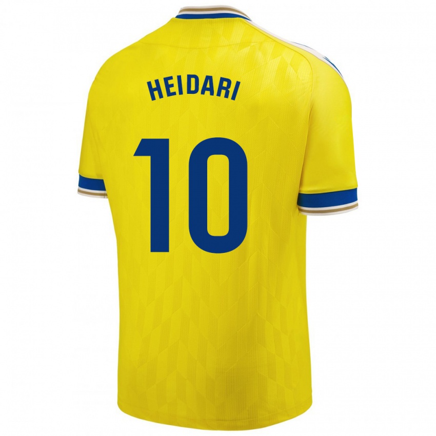 Gyermek Arman Heidari #10 Sárga Hazai Jersey 2023/24 Mez Póló Ing