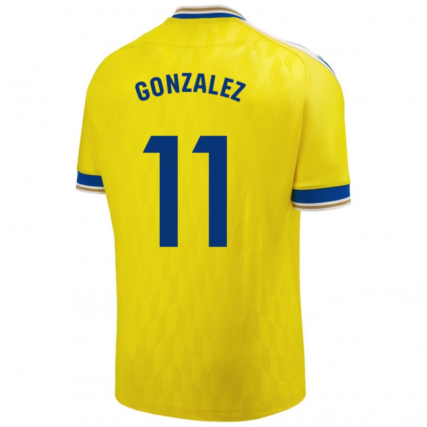 Gyermek Chus González #11 Sárga Hazai Jersey 2023/24 Mez Póló Ing