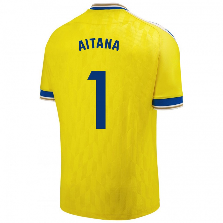 Gyermek Aitana #1 Sárga Hazai Jersey 2023/24 Mez Póló Ing