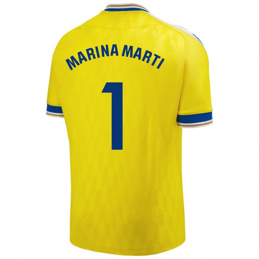 Gyermek Marina Martí #1 Sárga Hazai Jersey 2023/24 Mez Póló Ing