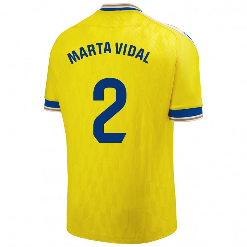 Gyermek Marta Vidal Vela #2 Sárga Hazai Jersey 2023/24 Mez Póló Ing