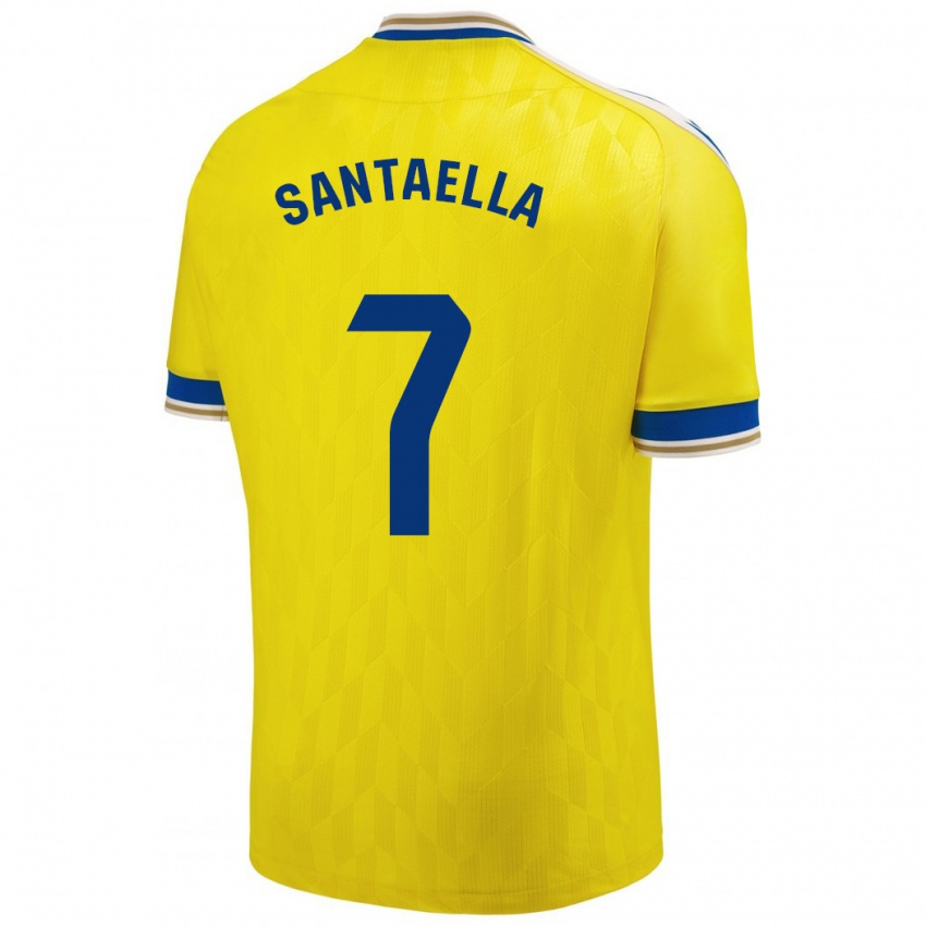 Gyermek Natalia Santaella Picón #7 Sárga Hazai Jersey 2023/24 Mez Póló Ing