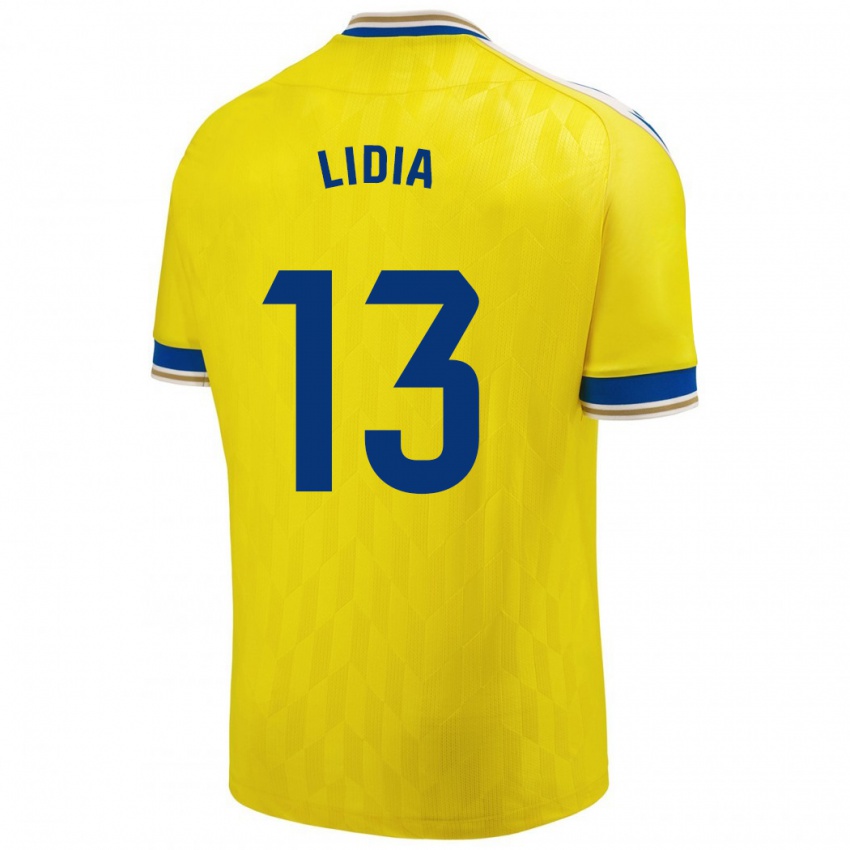 Gyermek Lidia Rincón García #13 Sárga Hazai Jersey 2023/24 Mez Póló Ing