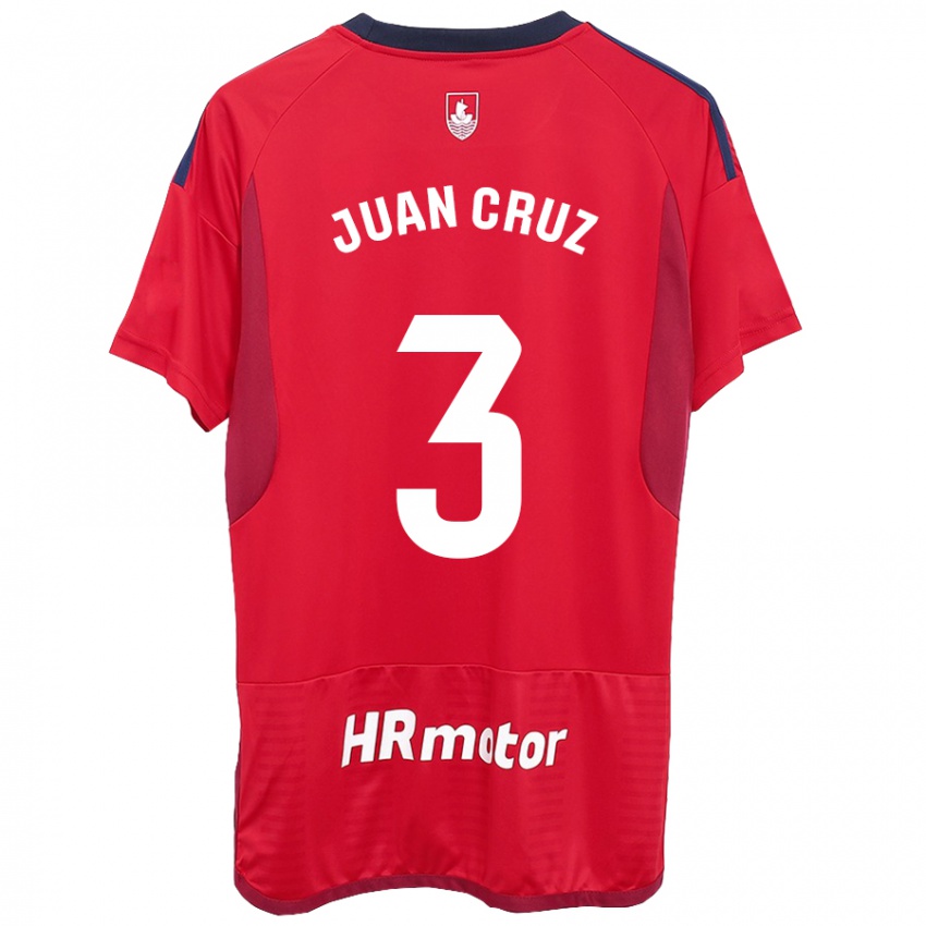 Gyermek Juan Cruz #3 Piros Hazai Jersey 2023/24 Mez Póló Ing