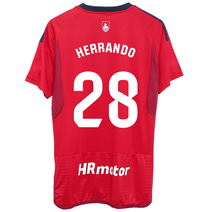 Gyermek Jorge Herrando #28 Piros Hazai Jersey 2023/24 Mez Póló Ing