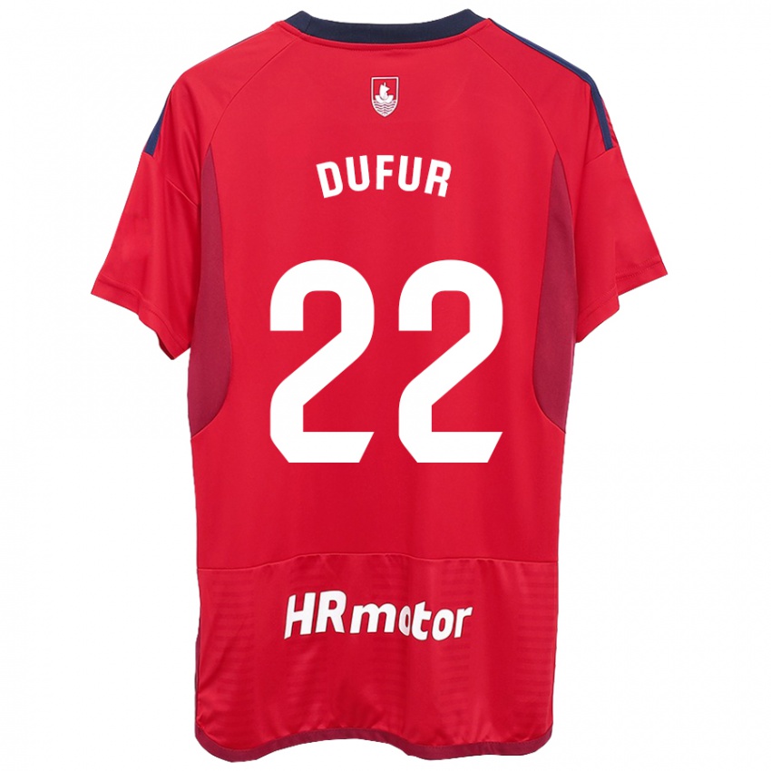 Gyermek Ander Dufur #22 Piros Hazai Jersey 2023/24 Mez Póló Ing