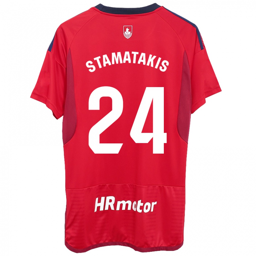 Gyermek Dimitrios Stamatakis #24 Piros Hazai Jersey 2023/24 Mez Póló Ing