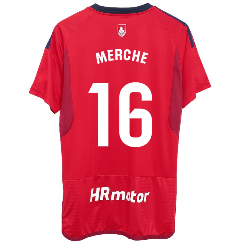 Gyermek Merche Izal García #16 Piros Hazai Jersey 2023/24 Mez Póló Ing